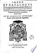 Index et catalogus librorum prohibitorum