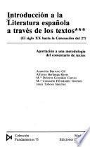 Introducción a la literatura española a través de los textos