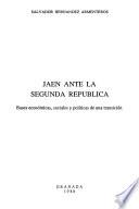 Jaén ante la Segunda República