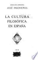 La cultura filosófica en España