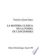 La materia clásica en la poesía de cancionero