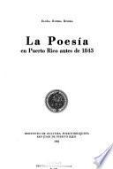 La poesía en Puerto Rico antes de 1843