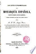 Las leyes fundamentales de la Monarquía Española