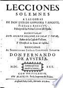 Lecciones solemnes a las obras de Luis de Gongora y Argote