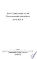 Lengua, discurso, texto