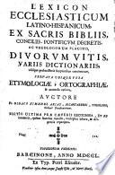 Lexicon ecclesiasticum latino-hispanicum