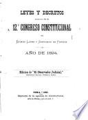 Leyes y decretos expedidos por el 12o. congreso constitucional del estado libre y soberano de Puebla, año de 1894