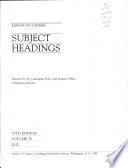 Library of Congress Subject Headings