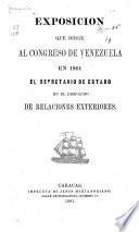 Libro amarillo de la República de Venezuela presentado al Congreso Nacional en sus sesiones ordinarias