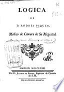 Lógica de D. Andres Piquer ...