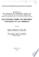 Los estudios sobre los recursos naturales en las Américas: Cuba, Haití, República Dominicana y Puerto Rico