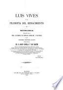 Luis Vives y la filosofía del renacimiento