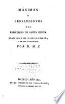 Máximas y pensamientos del prisionero de Santa Elena