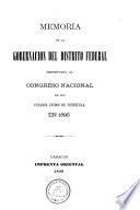 Memoria de la Gobernación del Distrito Federal presentada al Congreso Nacional ...