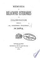 Memoria del Ministerio de Relaciones Exteriores