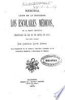 Memoria leída en la Sociedad Los Escolares Médicos, en la sesión científica celebrada el día 23 de abril de 1875