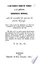Memoria moral sobre la necesidad de reprimir la pasión del juego