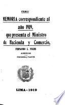 Memoria que presenta al Congreso de ... el Ministro de Hacienda y Comercio