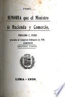 Memoria que presenta al Congreso de ... el Ministro de Hacienda y Comercio