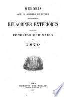 Memoria que presenta al Congreso nacional ...