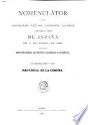 Nomenclátor de las ciudades, villas, lugares, aldeas y demás entidades de población de España en 1. de enero de 1888
