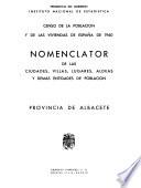 Nomenclátor de las ciudades, villas, lugares, aldeas y demás entidades de población
