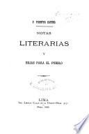 Notas literarias, y, Hojas para el pueblo
