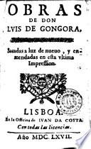 Obras de Don Luis de Gongora, primera parte