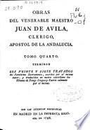 Obras del venerable maestro Juan de Avila ...