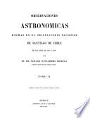 Observaciones astrońomicas hechas en el Observatorio Nacional de Santiago de Chile