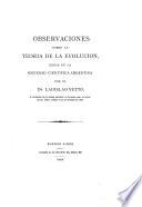 Observaciones sobre la teoría de la evolución