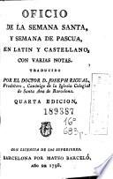 Oficio de la Semana Santa y semana de Pasqua