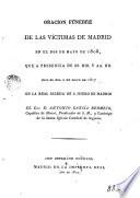 Oracion fúnebre de las víctimas de Madrid en el dos de mayo de 1808