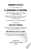 Ordenanzas de la Congregación de S. Andrés Avelino, protector contra las apoplegías y muertes repentinas, fundada en la iglesia de S. Cayetano y trasladada a la Parroquial de S. Jaime de Barcelona