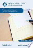 Organización de reuniones y eventos. ADGG0108