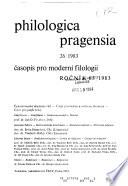 Philologica Pragensia
