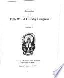 Proceedings of the Fifth World Forestry Congress