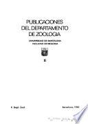 Publicaciones del Departamento de Zoología, Universidad de Barcelona, Facultad de Biología