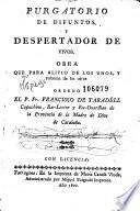 Purgatorio de difuntos y despertador de vivos
