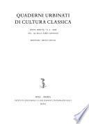 Quaderni urbinati di cultura classica