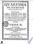 QVARESMA DE SERMONES DOCTRINALES