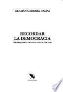 Recordar la democracia