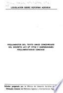 Reglamentos del texto único concordado del Decreto ley no. 17716 y disposiciones reglamentarias conexas
