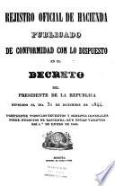 Rejistro oficial de hacienda publicado de conformidad con lo dispuesto en el Decreto del Presidente de la Republica espedido el dia 31 de diciembre de 1844