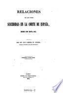 Relaciones de las cosas sucedidas en la corte de Espanza, desde 1599 hasta 1614. Publicadas de real orden