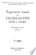 Repertorio anual de legislación nacional y extranjera