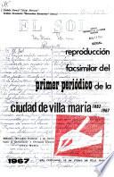 Reproducción facsimilar del primer periódico de la ciudad de Villa María, 1882-1967