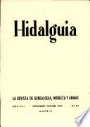 Revista Hidalguía número 72. Año 1965