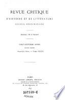 Revue critique d'histoire et de littérature