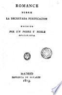 Romance sobre la decretada Purificación escrito por un pobre y noble oficinista